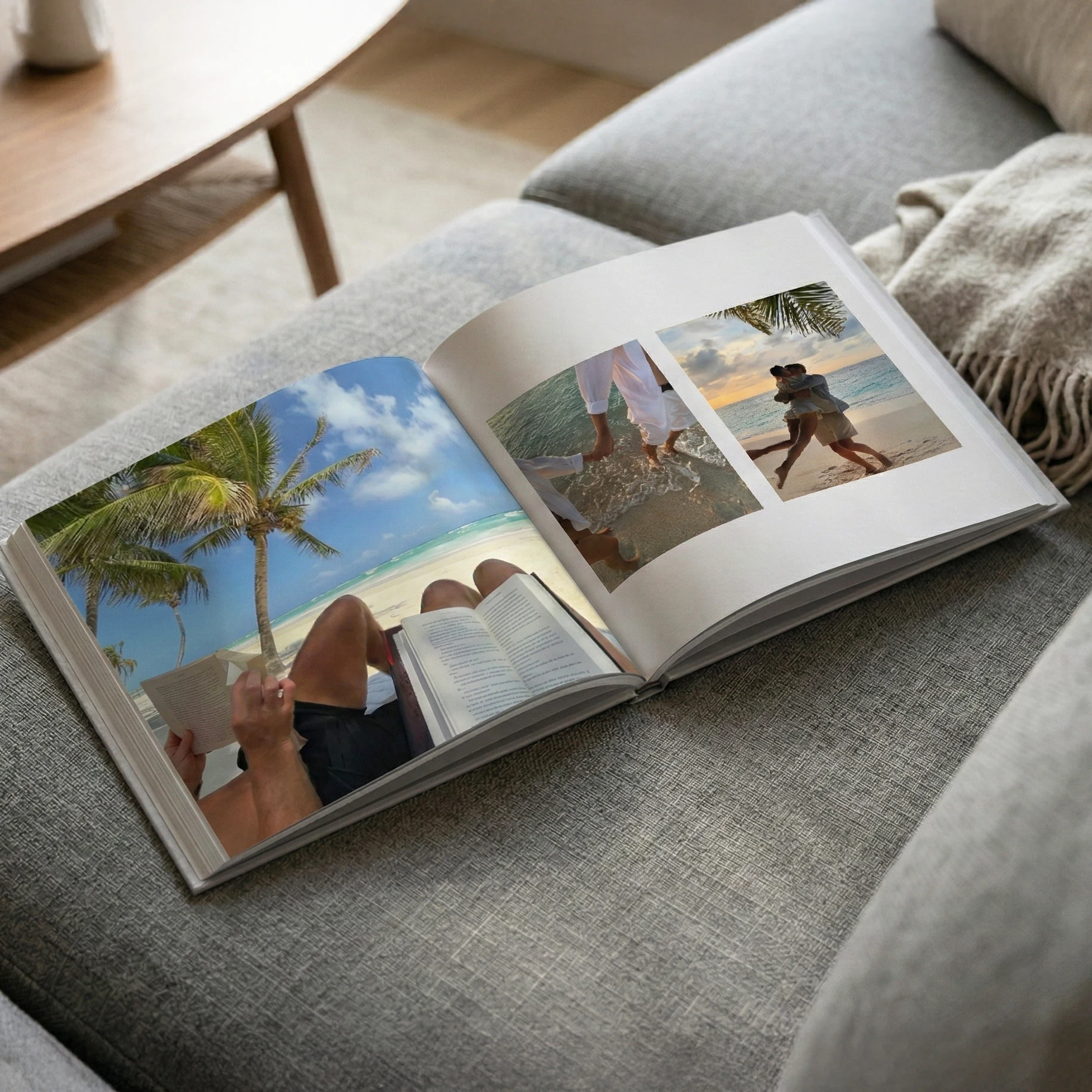Open klikkie photo book showing a printed spread