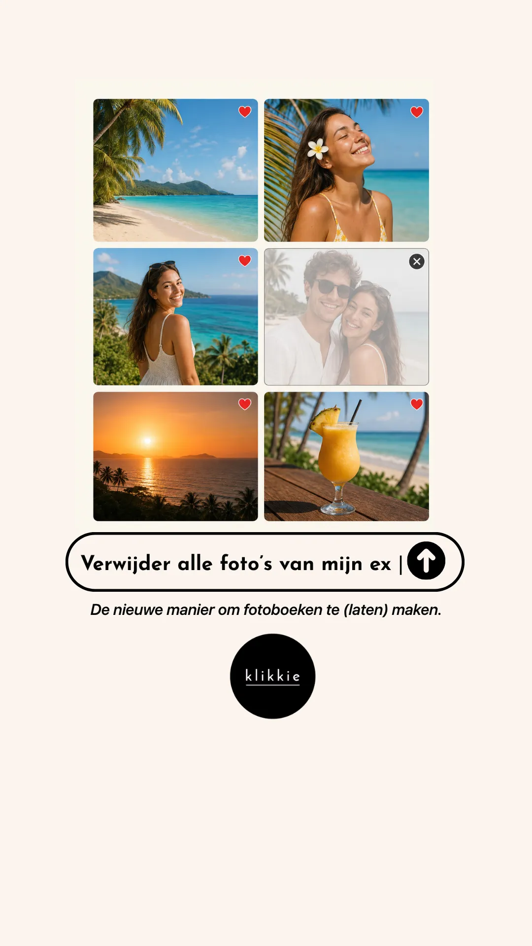 In klikkie you choose which holiday photos go into your photo book